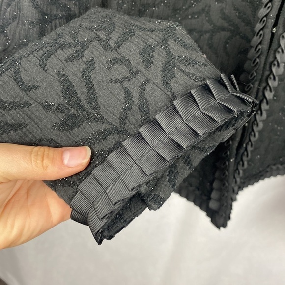 Coldwater Creek Black Brocade Shimmer Embroidered Evening Blazer Jacket - Large - Picture 8 of 13